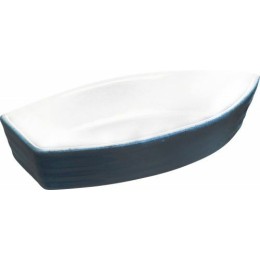 ETO - Plat de présentation ovale en porcelaine qualité hôtelière L33cm -  blanc